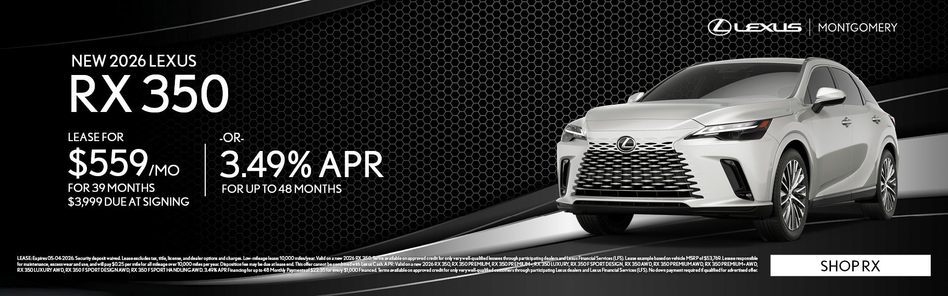 NEW 2026 LEXUS RX 350